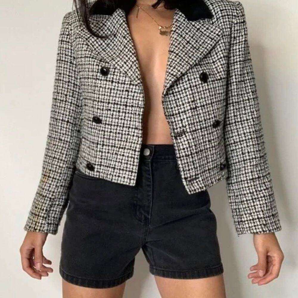 NWT APPARALEL CROPPED BLACK & WHITE JACKET SIZE XL‎